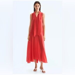 H&M Vibrant Red Tie-neck Dress